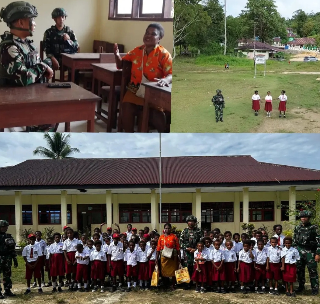 Peduli Satgas Pantas RI-PNG Mobile Gobang VII yonif 9 Marinir AL Dalam Membina Generasi Muda 