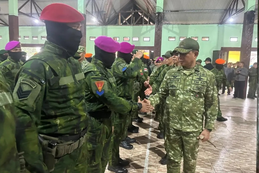 49 Prajurit Korps Marinir Tergabung Dalam  Satgas Pamtas RI-PNG Mobile Gobang VII Yonif 9 Marinir