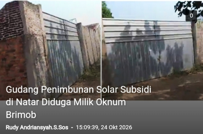 Gudang Penimbunan Solar Subsidi di Natar Diduga Milik Oknum Brimob