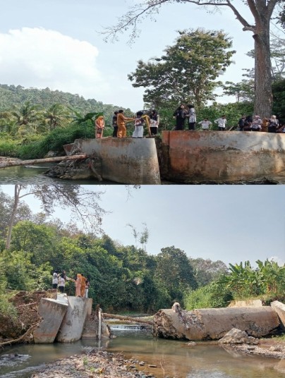 Bendungan Desa Padang Cermin Way Khilaw Jebol Selama 5 Tahun, Warga Minta Perbaikan